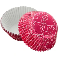 Pink Hearts Valentine's Day Foil Cupcake Liners, 24-Count