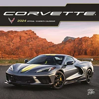 Corvette OFFICIAL | 2024 12 x 24 Inch Monthly Square Wall Calendar | Sticker Sheet | StarGifts | Chevrolet Motor Muscle Car