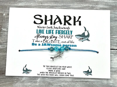 Shark wish bracelet-Shark charm bracelet-Shark party favors