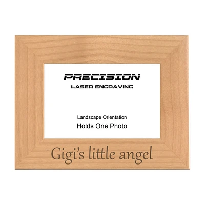 Grandma Picture Frame Gigi's little angel Engraved Natural Wood Picture Frame (WF-218) Mothers Day