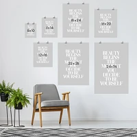 Beauty Begins The Moment You Decide To Be Yourself Serif Black by Motivated Type Poster