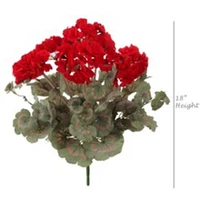 2-Pack: 18" Red Geranium Bush with 7 Sprays, UV Resistant, Patio & Garden, Floral Bush by Floral Home®