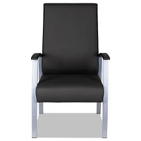 Alera metaLounge Series High-Back Guest Chair, 24.6'' x 26.96'' x 42.91'', Black Seat/Black Back, Silver Base