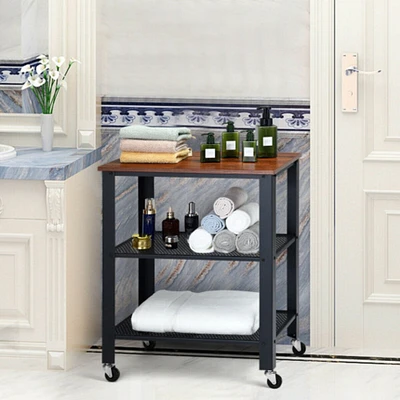 3-Tier Kitchen Utility  Industrial Cart with Storage