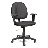 Alera Essentia Series Swivel Task Chair with Adjustable Arms, Supports up to 275 lbs, Black Seat/Black Back, Black Base