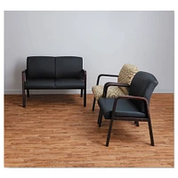 Alera Reception Lounge WL Series Guest Chair, 24.21'' x 26.14'' x 32.67'', Black Seat/Black Back