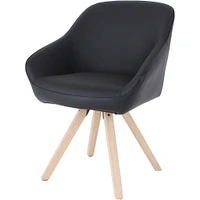 Lorell Natural Wood Legs Modern Guest Chair, Four-legged Base, Black, 25.4" x 24" Depth x 33.5" Height, 1 Each