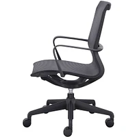 Lorell Executive Mesh Mid-back Chair, Black Nylon Seat, Black Nylon Back, Plastic Frame, 5-star Base, 26.3" x 26.3" Depth x 38.5" Height, 1 Each