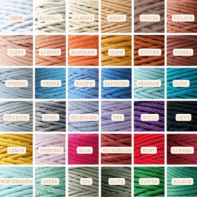 5mm Braided Cords for Macrame, approx 390ft/130yds - All for Knotting