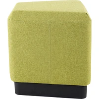 Lorell Contemporary 17" Rectangular Foot Stool, Green Fabric Seat, 16.5" x 15.8" Depth x 16.9" Height, 1 Each