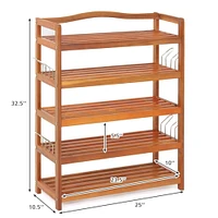 Wood Shoe Rack Freestanding Shoe Storage Organizer