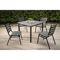 Lorell Table, Outdoor, Polystyrene, 36-5/8"x36-5/8"x30-3/4", Charcoal