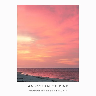 Beach Sunrise Photo - Pink Sky Reflected in the Sea Water
