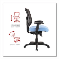 Alera Alera Elusion Series Mesh Mid-Back Swivel/Tilt Chair, Supports Up to 275 lb, 17.9" to 21.8" Seat Height, Light Blue Seat