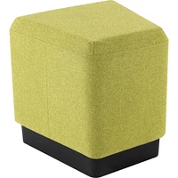 Lorell Contemporary 17" Rectangular Foot Stool, Green Fabric Seat, 16.5" x 15.8" Depth x 16.9" Height, 1 Each