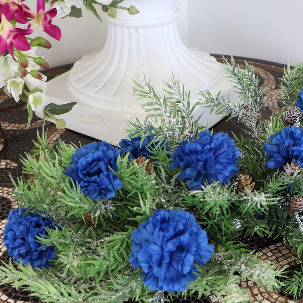 Artificial Carnation Picks, 5-Inch, 3.5" Wide, Box of 200, Royal Blue, Realistic Silk Flowers, Spring Floral Picks, Parties & Events, Home & Office Decor