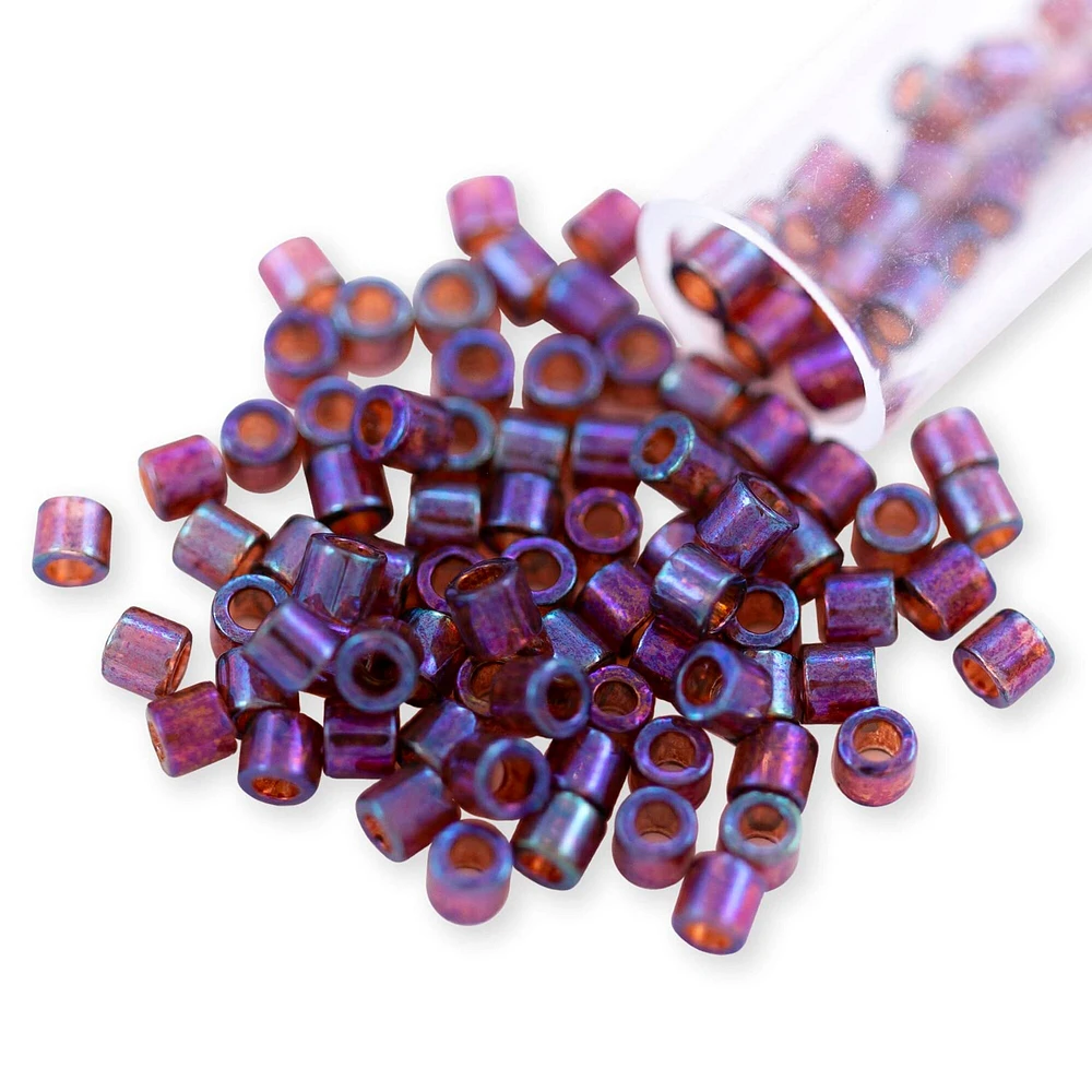 Miyuki Delica Seed Bead /0 Gold Luster Raspberry AB Transparent