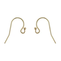 JewelrySupply 14k Yellow Gold Ball 20mm Shepherd Hook Ear Wires (1 Pair of 14KT Gold Earrings)