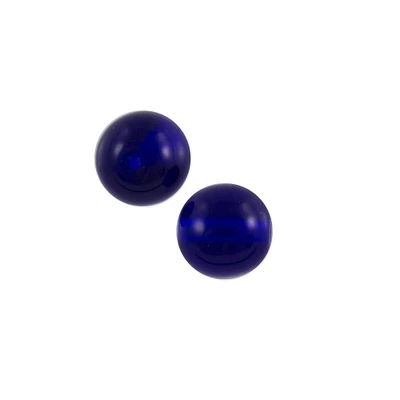 JewelrySupply Czech Pressed Glass Round Beads 6mm Cobalt (Package of 10)