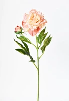 28" Faux Peach Peony Stem