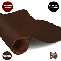 ELW 8-10 oz. (3-4mm) Thick Pre-Cut Piece 6"x6'' to 24"x48" - Available Bourbon, Tobacco & Whiskey Brown Color - Full Grain Leather Grass Fed Cow Hides, Oil Tanned for Tooling, Carving, Molding, Craft, Hobby, Sewing, Pyrography