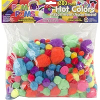 Multipack of 6 - Pom-Poms Assorted 300/Pkg-Hot