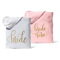 Pink Bride Tribe Canvas Beach Tote Bag