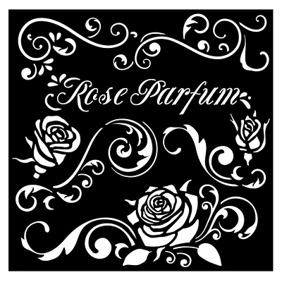 Stamperia Stencil 7"X7"-Rose Parfum Borders