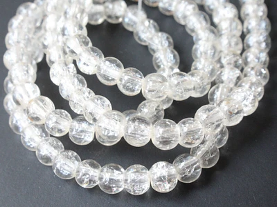 4mm Colorless Clear Crackle Glass Round Beads Cracked Glass Ball Beads