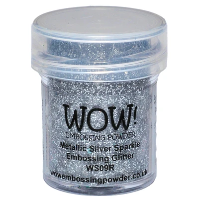 Wow! Embossing Powder 15Ml-Metallic Silver Sparkle