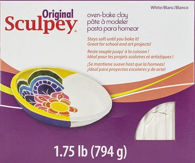 Sculpey Polymer Clay, White, 1.75lbs, Multipack of 6