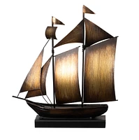 Home Décor Metal Sailboat Centerpiece Decor Tabletop or Countertop Decoration