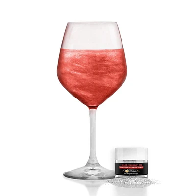 Red Color Changing Drink Glitter | Edible Glitter for Drinks, Beverages, Foods. FDA Compliant (4 Gram Jar)