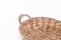 Seagrass Fruit Bread Basket Tray with Handles