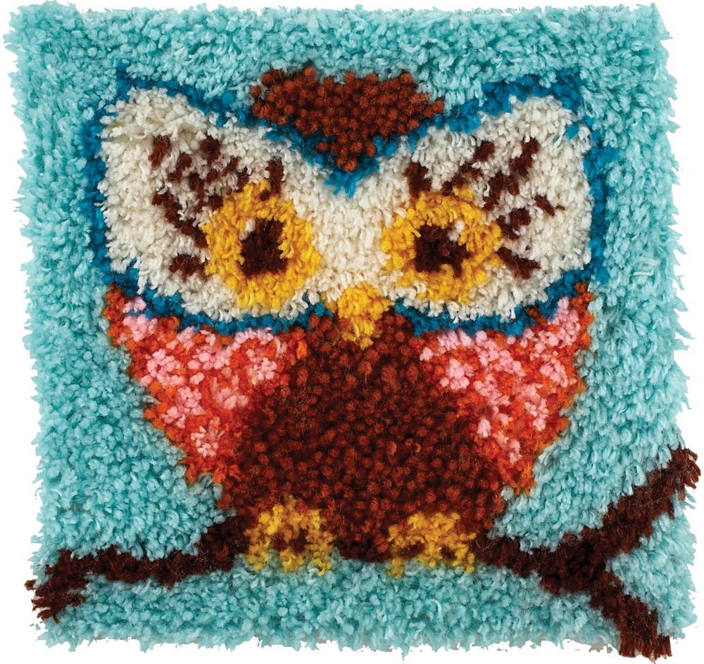 Multipack of 4 - Wonderart Latch Hook Kit 12"X12"-Hoot Hoot