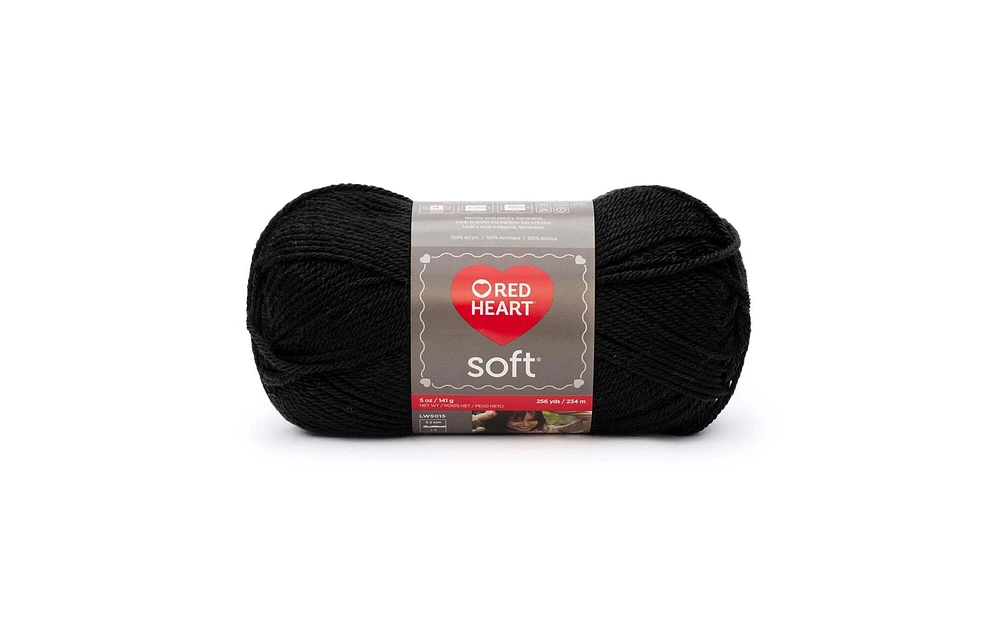 C&C Red Heart Soft Yarn 5oz 256yd Black