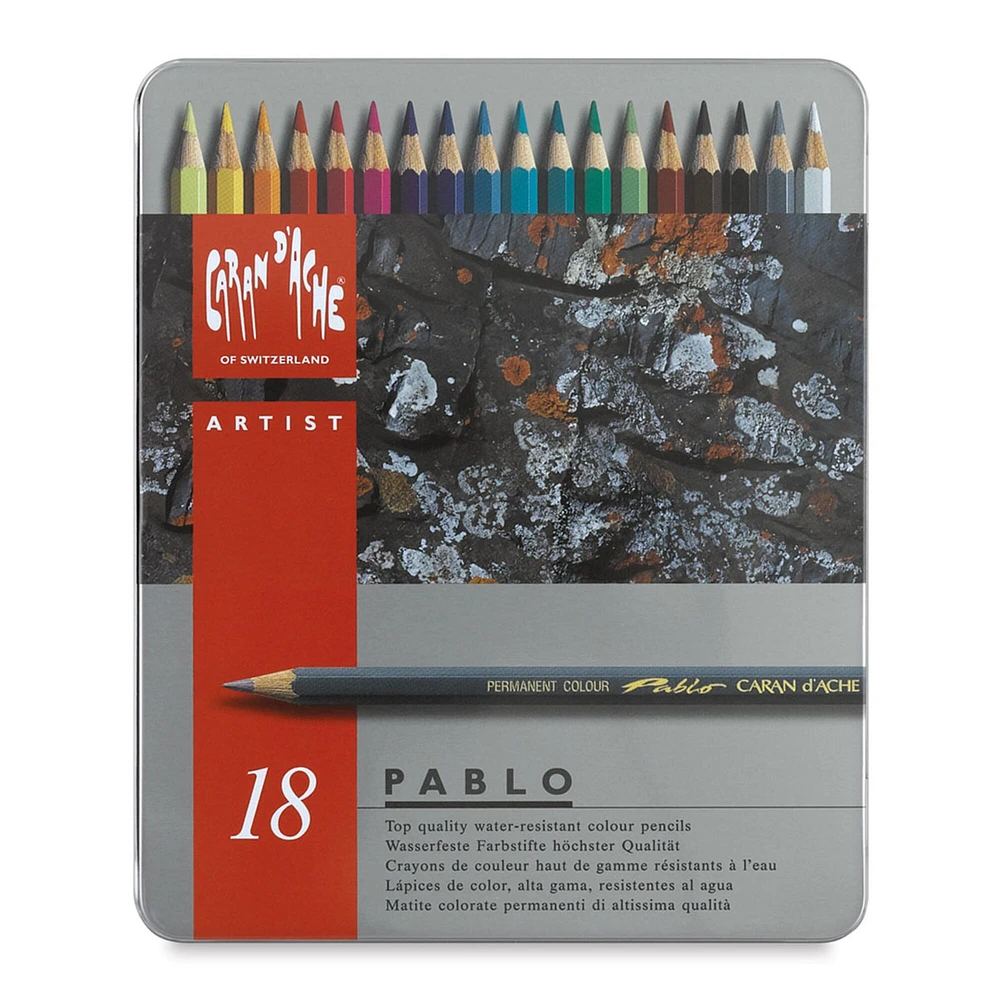 Caran d'Ache Pablo Colored Pencil - Assorted Colors, Set of 18
