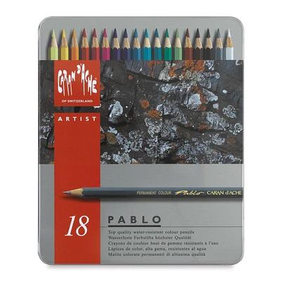 Caran d'Ache Pablo Colored Pencil - Assorted Colors, Set of 18