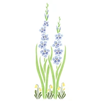 Tall Gladiolus Wall Stencil | 752 by Designer Stencils | Floral Stencils | Reusable Art Craft Stencils for Painting on Walls, Canvas, Wood | Reusable Plastic Paint Stencil for Home Makeover | Easy to Use & Clean Art Stencil