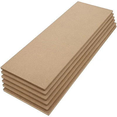 6 Pack Unfinished Wood Rectangles for Crafts, 1/4" Thick MDF Boards for DIY Projects (5 x 15 In)