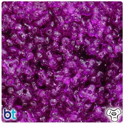 BeadTin Lilac Sparkle 11mm TriBead Plastic Craft Beads (500pcs)
