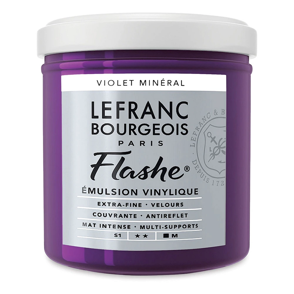 Lefranc & Bourgeois Flashe Vinyl Paint - Mineral Violet, 125 ml jar