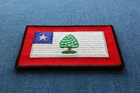 Patch, Embroidered Patch (Iron-On or Sew-On), Historical State of Mississippi Flag Patch, 3" x 2"