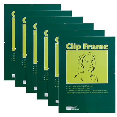 Ambiance Gallery Clip Frame - 6 Pack of Modern Low-Profile Invisible Minimalist Picture Frames