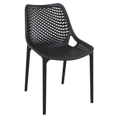 Luxury Commercial Living 32.25" Black Stackable Outdoor Patio Dining Chair