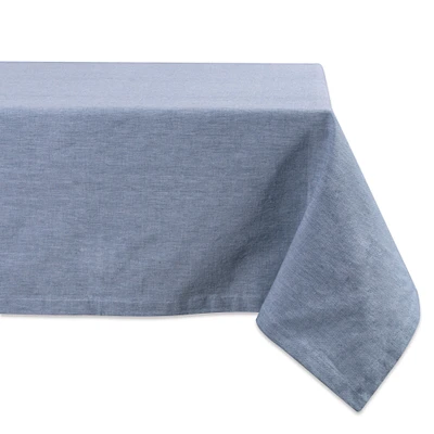 CC Home Furnishings Blue Chambray Rectangular Tablecloth 60" x 84"
