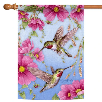 Toland Home Garden Hummingbirds and Flower Outdoor House Flag 40" X 28'