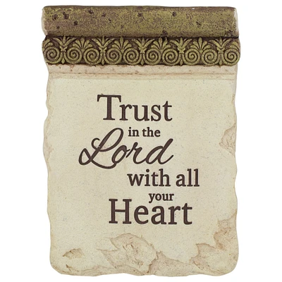 Roman 8" Inspirational Religious "Trust in the Lord with all Your Heart" Ornate Decorative Plaque