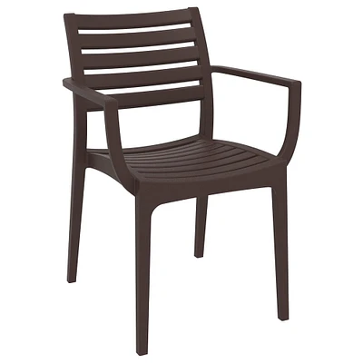 Luxury Commercial Living 33" Stackable Outdoor Patio Dining Arm Chair