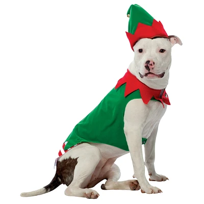 The Costume Center Green and Red Elf Dog Christmas Pet Costume